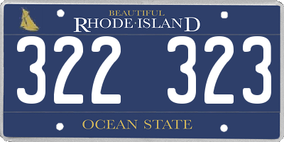 RI license plate 322323