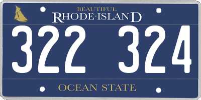 RI license plate 322324