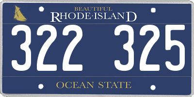 RI license plate 322325