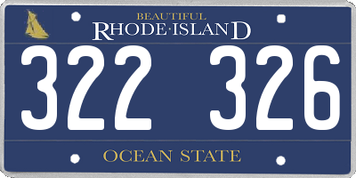 RI license plate 322326