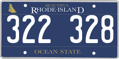 RI license plate 322328