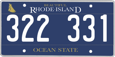 RI license plate 322331