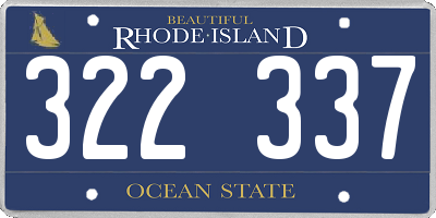 RI license plate 322337