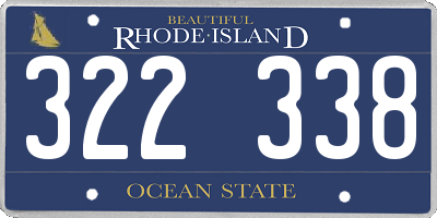 RI license plate 322338