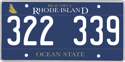 RI license plate 322339