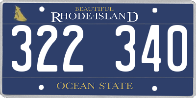 RI license plate 322340