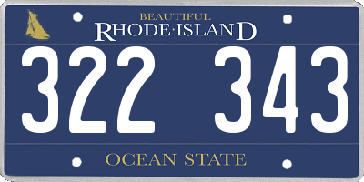 RI license plate 322343