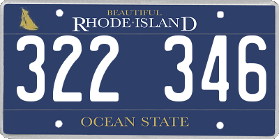 RI license plate 322346