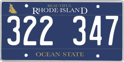 RI license plate 322347