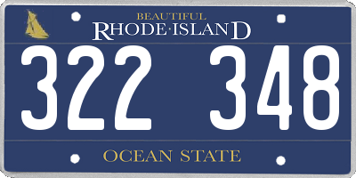 RI license plate 322348