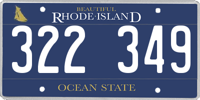 RI license plate 322349