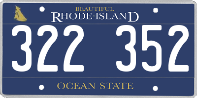 RI license plate 322352