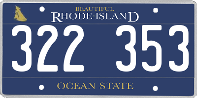 RI license plate 322353