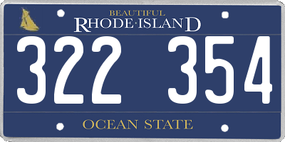 RI license plate 322354