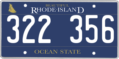 RI license plate 322356