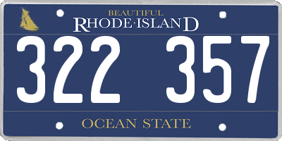 RI license plate 322357