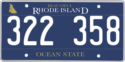 RI license plate 322358