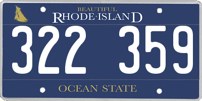 RI license plate 322359
