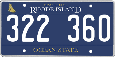 RI license plate 322360
