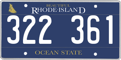 RI license plate 322361