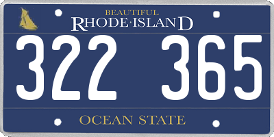 RI license plate 322365