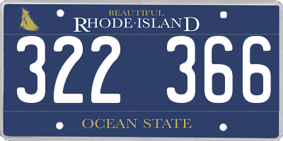 RI license plate 322366