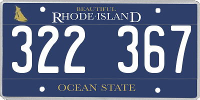 RI license plate 322367