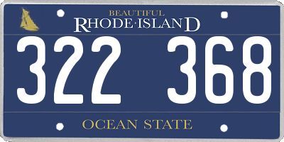 RI license plate 322368
