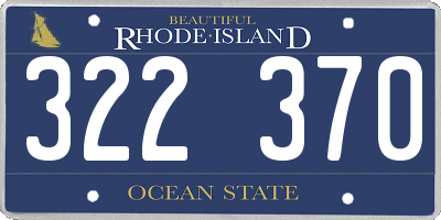 RI license plate 322370