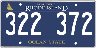 RI license plate 322372