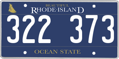 RI license plate 322373