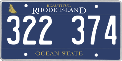 RI license plate 322374