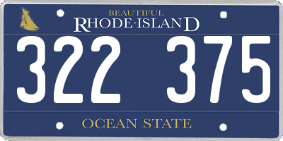 RI license plate 322375