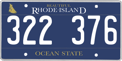 RI license plate 322376