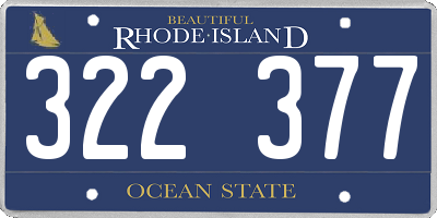 RI license plate 322377