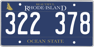 RI license plate 322378