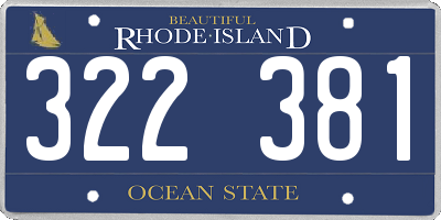 RI license plate 322381