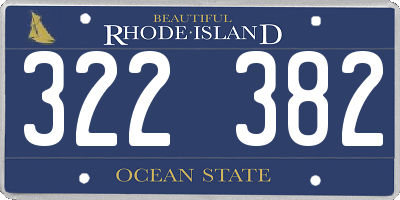 RI license plate 322382