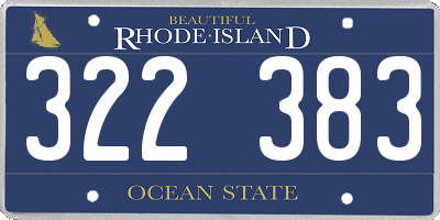 RI license plate 322383
