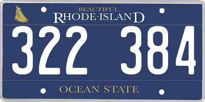 RI license plate 322384