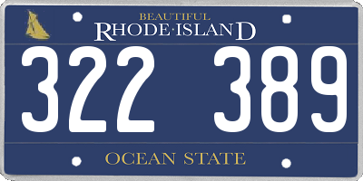 RI license plate 322389