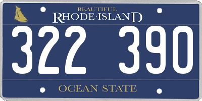 RI license plate 322390