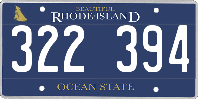 RI license plate 322394