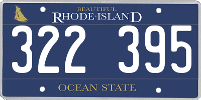 RI license plate 322395