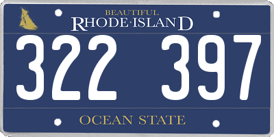 RI license plate 322397
