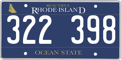 RI license plate 322398