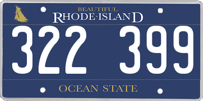 RI license plate 322399