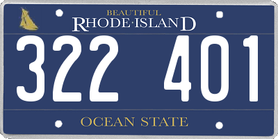 RI license plate 322401