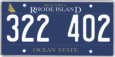 RI license plate 322402