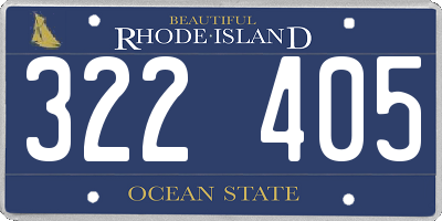 RI license plate 322405